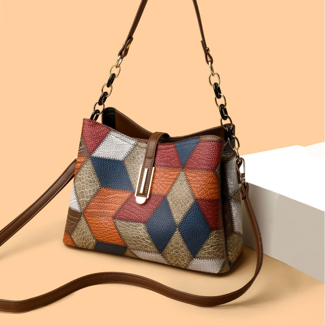 Sac à main géométrique en cuir